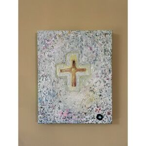 Where Mercy Remains Original Cross Oil Painting Textured Canvas Art 16x20 by O